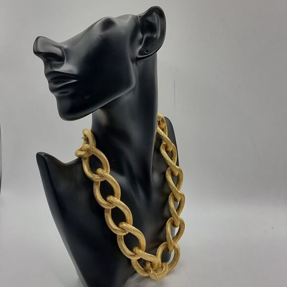 VINTAGE CHAIN LINK CHOKER NECKLACE - Picture 4 of 7